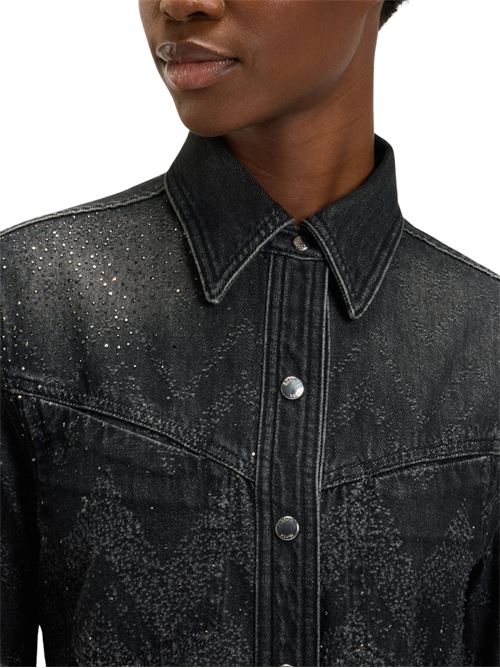 Camicia corta in denim con cristalli Boss Orange | 50548445002